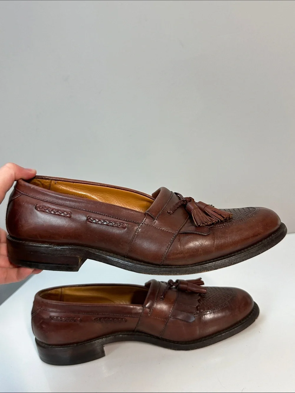 Allen Edmonds Cody Tassel Men’s Brown Leather Casual Dress Shoes Size 9